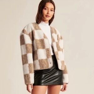 Abercrombie Brown Checkered Sherpa Liner Jacket